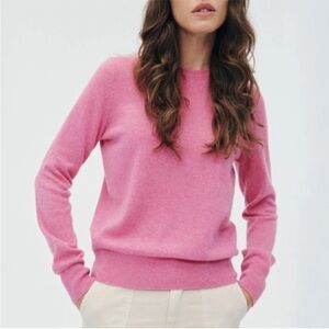 NAADAM Cashmere Crewneck Sweater Pop Pink XS Old Money Luxurious Soft Minimalist